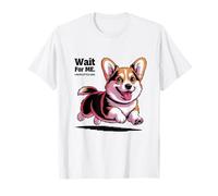 Espera. Tengo piernas pequeñas. Perro preocupado Camiseta