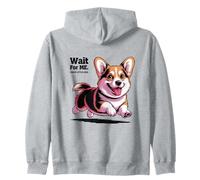 Espera. Tengo piernas pequeñas. Perro preocupado Sudadera con Capucha