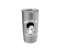 Espérame, Tengo Piernas Pequeñas Divertidas Piernas Cortas Humor Meme Vaso térmico de acero inoxidable de doble pared