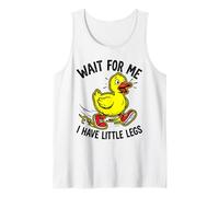 Espérame Tengo Piernas Pequeñas Patito Divertido Polluelo Patito Camiseta sin Mangas