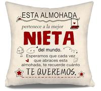 Esperamos que cada vez que abraces esta almohada te recuerde cuánto te queremos Fundas de Cojín para Nieta de la Abuela Abuelo Cumpleaños Graduación Navidad Regalo Nieta Recordatorio (nieta-b)
