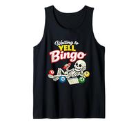 Esperando a Gritar Bingo Divertido Esqueleto Jugador Amante Camiseta sin Mangas