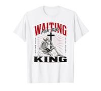 Esperando al Rey Esqueleto Cristiano Arte bíblico Camiseta