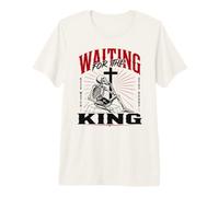 Esperando al Rey Esqueleto Cristiano Arte bíblico Camiseta Premium