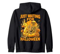 Esperando el Divertido y Espeluznante Verano de Esqueletos de Halloween Sudadera con Capucha