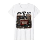 Esperando en Partes especialista en diagnóstico Broma Divertida Camiseta gráfica económica, Mujer, Blanco, M