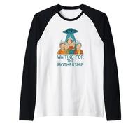 Esperando la Teoría de la Conspiración Alienígena OVNI de la Nave Nod Camiseta Manga Raglan