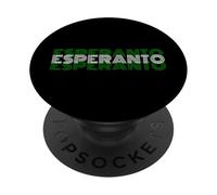 Esperanto - Diseño de Texto de lenguaje de Estilo Retro de los años 70 PopSockets PopGrip Adhesivo