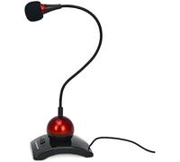 Micrófono de Escritorio con Función ON-OFF para PC (Rojo) - ESPERANZA