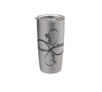 Esperanza Amor Fe Fuerza | Inspiradora Fe Tipografía Vaso térmico de acero inoxidable de doble pared