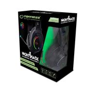 Esperanza Auriculares EGH470 Gaming con micrófono, iluminación y cable 3,5 mm Negro