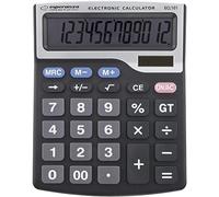 Esperanza ECL101 Escritorio - Calculadora (Escritorio, Calculadora básica, 12 dígitos, Inclinación de pantalla, Batería/Solar, Negro)