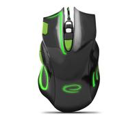 ESPERANZA EGM401KG MX401 Hawk - CABLEADO 7D Raton Gaming Optical Mouse USB - Negro-Verde