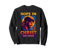 Esperanza en Cristo Jesús Nuestro Salvador Fe Cristiana Hombres Mujeres Sudadera