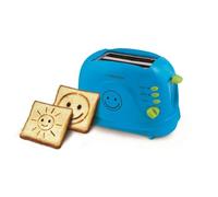 Esperanza - Tostadora 2 rebanadas diseño Smiley con temporizador y cajón de migas sándwich azul