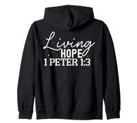 Esperanza Viva 1 Pedro 1:3 Diseño Inspirador Sudadera con Capucha