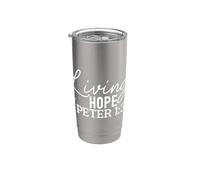 Esperanza Viva 1 PEDRO 1:3 Diseño Inspirador Vaso térmico de acero inoxidable de doble pared