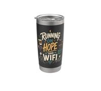 Esperanza Wifi Cafe Camiseta Humor Vaso térmico de acero inoxidable de doble pared