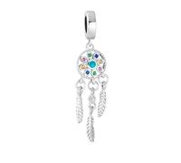 Esperanzas Sueños Corazón Espiritual Amuleto Símbolo Occidental Indio Nativo Americano Dream Catcher Colgante Charm Bead Borla De Plumas Hojas .925 Plata Esterlina Se Adapta A La Pulsera Europea