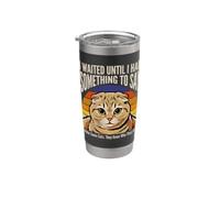 Esperé hasta tener algo que decir humor gato Vaso térmico de acero inoxidable de doble pared