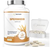 Espermidina 150 cáps. 6 mg extr. de germen de trigo alta dosis 100% vegano | Dosis diaria, incluye pastillero, suministro para 5 meses, fórmula pura y calidad verificada