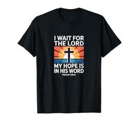 Espero al Señor Salmo 130:5 Escritura Fe Camiseta