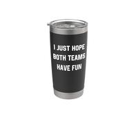 Espero que ambos equipos se diviertan Fútbol Béisbol divertido Vaso térmico de acero inoxidable de doble pared