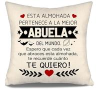 Espero Que Cada Vez Que abraces Esta Almohada te recuerde cuánto te Quiero Funda de Cojín para Abuela de Nieta Nieto Cumpleaños Día de la Madre Mejor Abuela