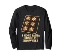 Espero Que Santa me traiga Brownies para Hornear en Navidad Manga Larga