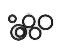 Espesor Cs0.8mm FKM Verde Negro Junta tórica de caucho Anillo sellado Arandela Flúor(Black,OD6xID4.4-10pcs)