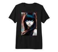 Espía con mi Ojo de Gato - Retrato Digital de niña Gato Camiseta Premium