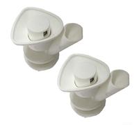 Espiga de botón para enfriadores de agua de 2 a 10 galones, reemplazo de boquilla de grifo enfriador para exteriores, grifo dispensador de tanque de bebidas de plástico blanco, paquete de 2