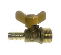 Espiga for manguera de 12mm x válvula bola latón bidireccional rosca macho BSP 1/2" for aceite, agua y aire