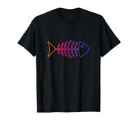 Espina de pescado colorida para personas positivas Camiseta
