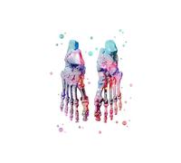 Espina huesos de los pies del pie esqueleto acuarelas arte la acuarela pintura cartel Anatomía Medicina Fotos Clínica Medical Office Decoración hogar(D,13X18CM No Frame)
