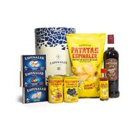 Espinaler Cesta Regalo Gourmet - Pack de Regalo Ideal para Cocina y Celebraciones - Lote Surtido de Reservas, Aperitivos y Mariscos - Aperitivo Almadrava