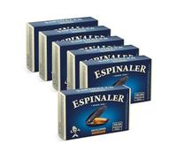 Espinaler pack de 6 latas de mejillones en escabeche calibre 20/30, conserva gourmet sin gluten con textura tierna y sabor equilibrado, ideal para aperitivo y tapas.