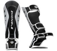 Espinilleras de Artes Marciales Mixtas para Kickboxing, Muay Thai, espinilleras de pie, competición, Muay Thai, espinilleras de protección para Empeine para MMA, Kickboxing, BJJ, Karate, Boxeo (L)