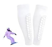 Espinilleras de esquí/fútbol,Espinilleras de esquí，Protector Tibial con Espuma De Panal Transpirable,Shin Guards para Fútbol,Baloncesto,Hockey Y Esquí,Ajuste Antideslizante (Blanco, L)