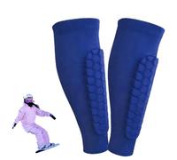 Espinilleras de esquí/fútbol,Espinilleras de esquí，Protector Tibial con Espuma De Panal Transpirable,Shin Guards para Fútbol,Baloncesto,Hockey Y Esquí,Ajuste Antideslizante (Azul, XS)