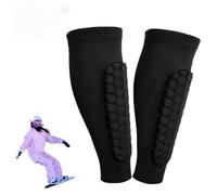 Espinilleras de esquí/fútbol,Espinilleras de esquí，Protector Tibial con Espuma De Panal Transpirable,Shin Guards para Fútbol,Baloncesto,Hockey Y Esquí,Ajuste Antideslizante (Negro, M)