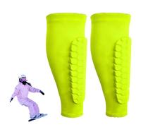 Espinilleras de esquí/fútbol,Espinilleras de esquí，Protector Tibial con Espuma De Panal Transpirable,Shin Guards para Fútbol,Baloncesto,Hockey Y Esquí,Ajuste Antideslizante (Verde Fluorescente, XL)