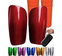 Espinilleras de Fútbol de Fibra de Carbono, con Estuche Portátil y Medias, Súper Fuerte y Ligero, Resistente a los Golpes, Permeable al Aire, Adecuado Tanto para Adultos como para Jóvenes y Niños