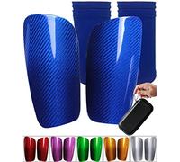Espinilleras de Fútbol de Fibra de Carbono, con Estuche Portátil y Medias, Súper Fuerte y Ligero, Resistente a los Golpes, Permeable al Aire, Adecuado Tanto para Adultos como para Jóvenes y Niños