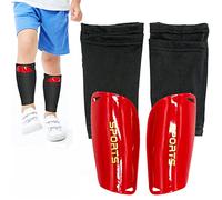 Espinilleras de fútbol, Fútbol Espinilleras Calcetines, con Mangas Elásticas Protección Integral Niño Juventud Adulta Partido de Futbol, protección EVA Cushon Reduce Golpes y Lesiones-Talla M