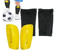 Espinilleras de fútbol, Fútbol Espinilleras Calcetines, con Mangas Elásticas Protección Integral Niño Juventud Partido de Futbol, protección EVA Cushon Reduce Golpes y Lesiones-Talla S