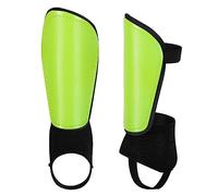 Espinilleras de fútbol para adultos y niños, con correa elástica, unisex, color verde fluorescente, talla XL