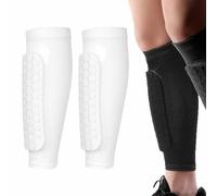 Espinilleras De Gel para Esquí,Calcetines De Esquí,Funda Protectora Profesional Prueba Impactos,Espinillera Gel EláStica Transpirable,ProteccióN Piernas,para Adultos Y Adolescentes(White)