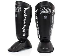 Espinilleras Fairtex SP7 Twister para Boxeo, Muay Thai, MMA; Desmontables (Negro, L)