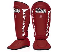 Espinilleras Fairtex SP7 Twister para Boxeo, Muay Thai, MMA; Desmontables (Rojo, L)